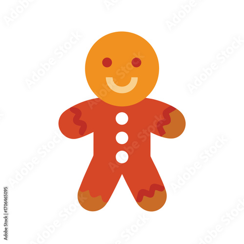 gingerbread man cookie on white background