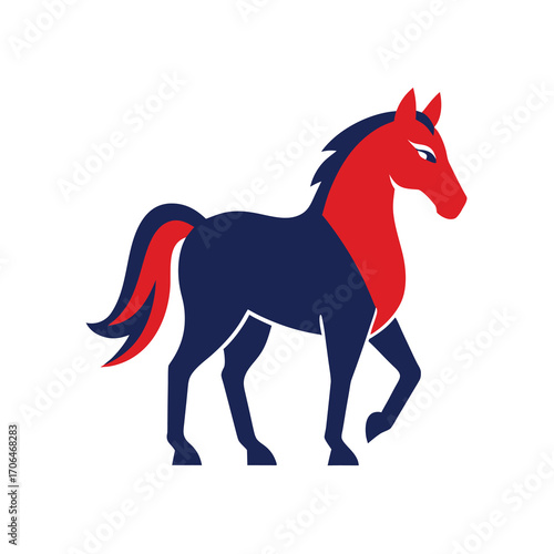 horse mascot illustration on white background 