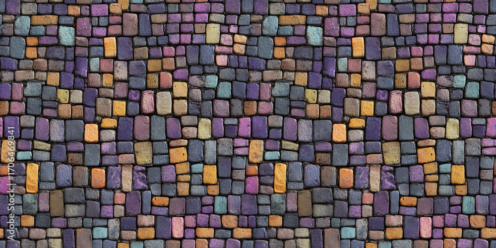 Fototapeta premium seamless pattern: cobblestone pavement, stonework