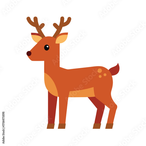 reindeer cartoon illustration on white background
