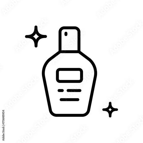 Cosmetic and skincare bottle line icon. Skin care outline sign, designed for web and app. Outline symbol for web design isolated on white background
