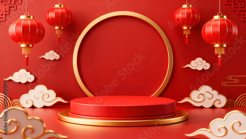 Red New Year E-commerce Booth