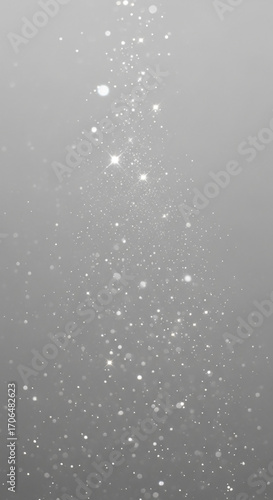 Grey background with silver sparkles, creating a shiny, festive atmosphere, ideal for elegant designs or celebratory themes