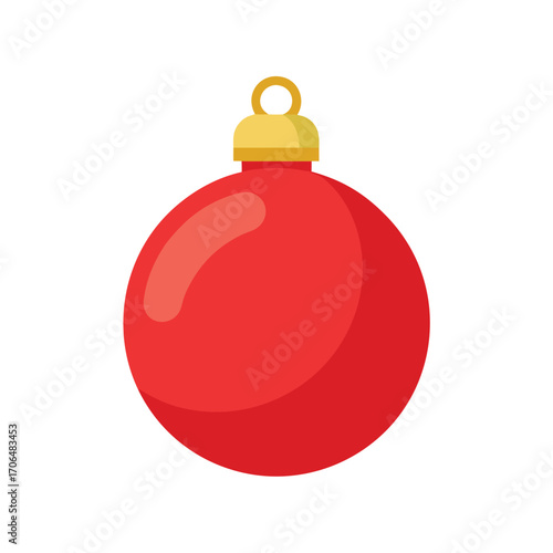 shiny christmas ornament ball on white background