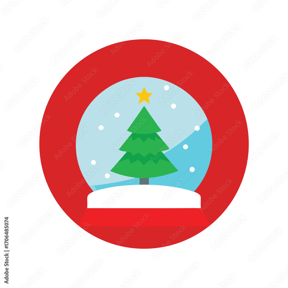 Obraz premium snow globe with christmas tree on white background