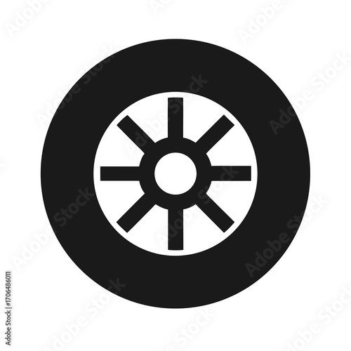spare tire icon on white background.