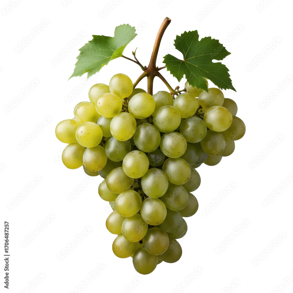 Obraz premium bunch of green grapes isolated on transparent background (alpha channel)