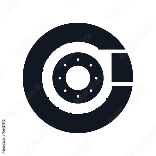  truck tire icon on white background