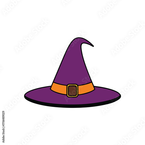 witch hat cartoon on white background.