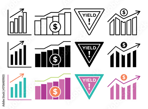 Yield icon set