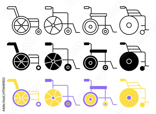 Wheelchair icon set