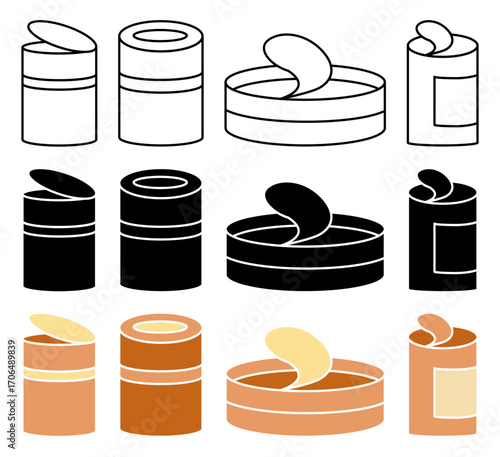 tin can icon set