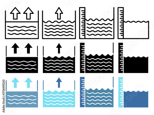 Sea level icon set