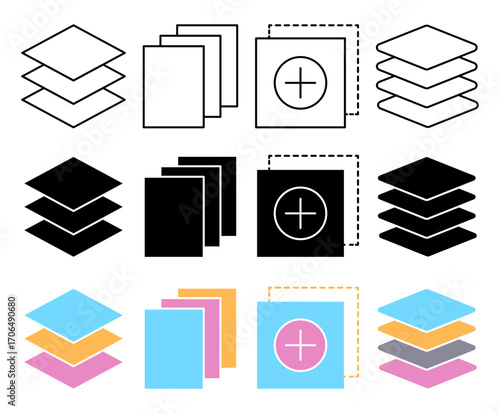 Layers icon set