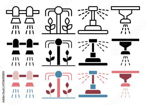 Irrigation icon set