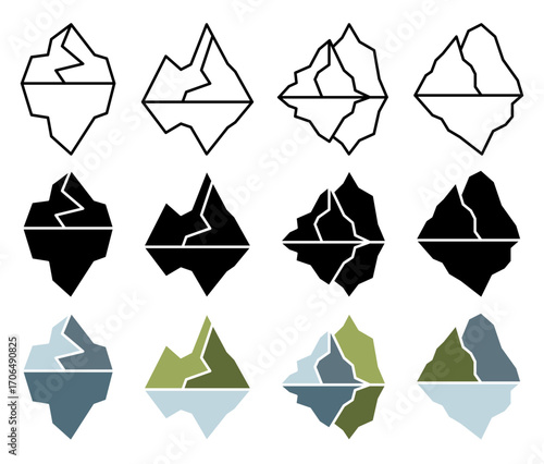 Iceberg icon set