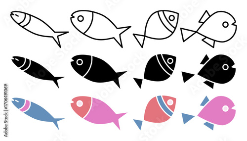 Fish icon set