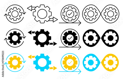 Continuous changes icon set