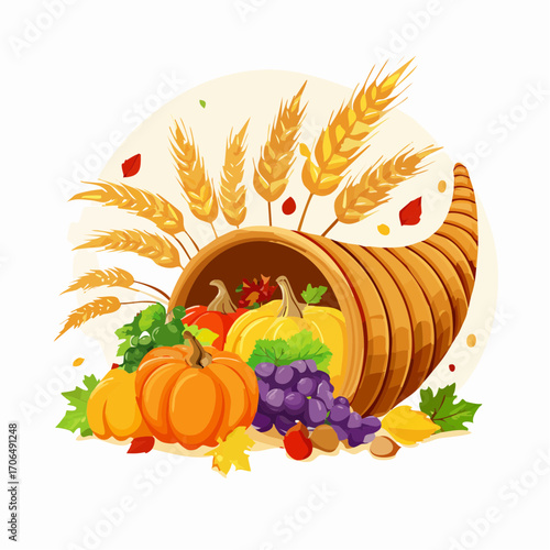 Thanksgiving Horn of Plenty Harvest Bounty