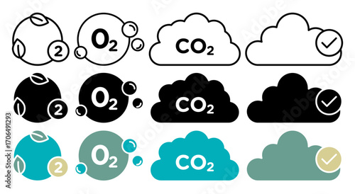 Clean air icon set