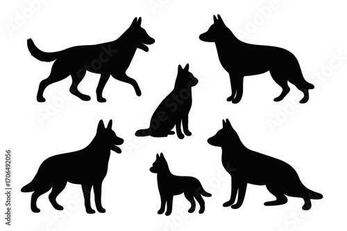 Canine Silhouette Spread: Trio of Scenes