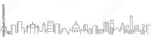 Bologna Simple Dark Lines Skyline on White Background