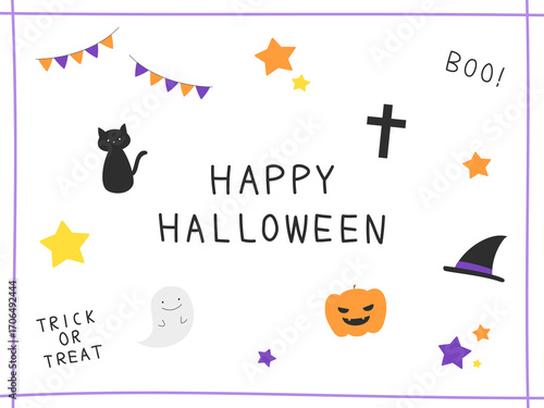 かわいい手描きハロウィン素材集2 / Cute Hand-drawn Halloween Vector Elements