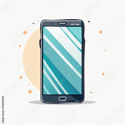 Minimalistisches Vektor-Icon eines modernen Smartphones mit großem Display