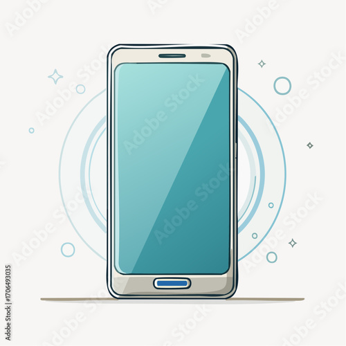 Minimalistisches Vektor-Icon eines modernen Smartphones mit großem Display