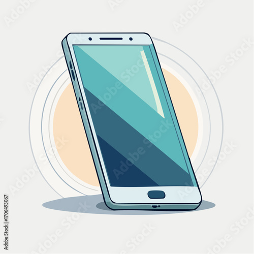 Minimalistisches Vektor-Icon eines modernen Smartphones mit großem Display