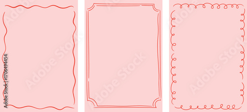 Christmas frames. Hand drawn Christmas background set, cards, banners, prints. Vector art and illustration
