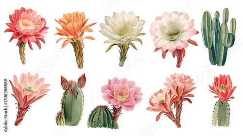 Blooming succulent plants