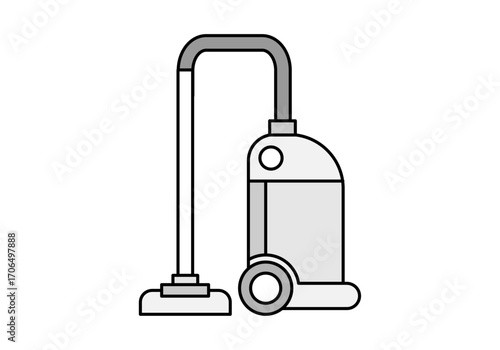 Icono negro de aspiradora en fondo blancos