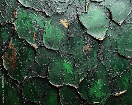 Textured surface with dark green and gold