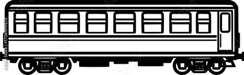 Stylized Black and White Image of a Railroad Car with Visible Windows