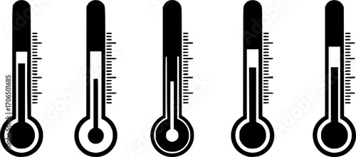 thermometer icon in flat style, Thermometer flat style isolated on white background, weather business concept, vector illustration