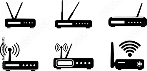 Wifi router icon in flat style. modem vector illustration isolated on white background. Internet connection business concept.