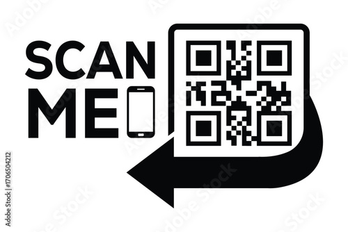 QR code scan icon set. Scan me frame. QR code scan for smartphone. QR code for mobile app, payment and identification. Vector illustration.