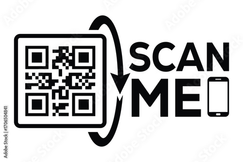 QR code scan icon set. Scan me frame. QR code scan for smartphone. QR code for mobile app, payment and identification. Vector illustration.