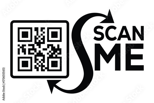 QR code scan icon set. Scan me frame. QR code scan for smartphone. QR code for mobile app, payment and identification. Vector illustration.