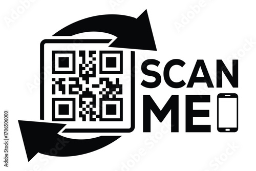QR code scan icon set. Scan me frame. QR code scan for smartphone. QR code for mobile app, payment and identification. Vector illustration.