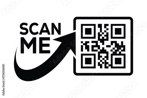 QR code scan icon set. Scan me frame. QR code scan for smartphone. QR code for mobile app, payment and identification. Vector illustration.