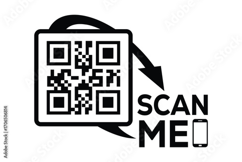 QR code scan icon set. Scan me frame. QR code scan for smartphone. QR code for mobile app, payment and identification. Vector illustration.