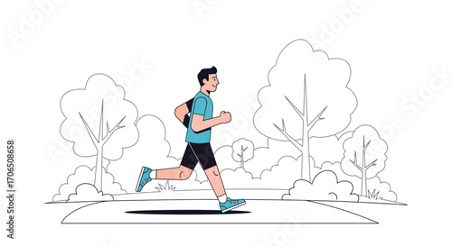 Energetic Runner Enjoying Outdoors, Pursuing Fitness, and Staying Active in Nature's Embrace