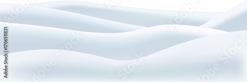 Snowdrift snow mound wavy surface close up realistic image against transparent background, illustration, png