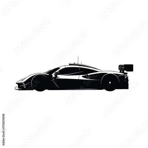 Vector art of silhouette of a modern sports car