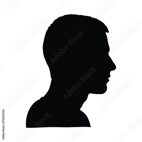 Vector art of silhouette of a mans head