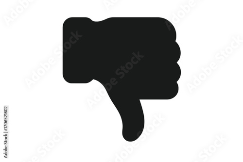 Symbol showing disapproval communicated through a gestured hand in a minimalist design on a clean background
