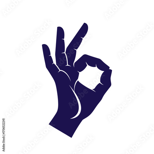 Indigo hand making Gyan Mudra symbolizing knowledge and wisdom