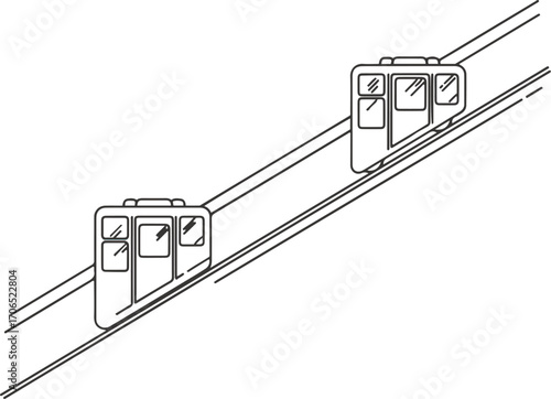This illustration showcases a minimalist design featuring two parallel diagonal lines. 